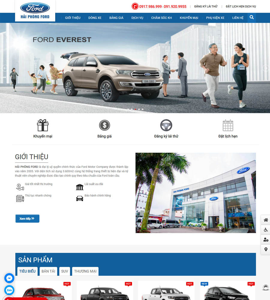 Thiết kế web Hải Phòng Ford