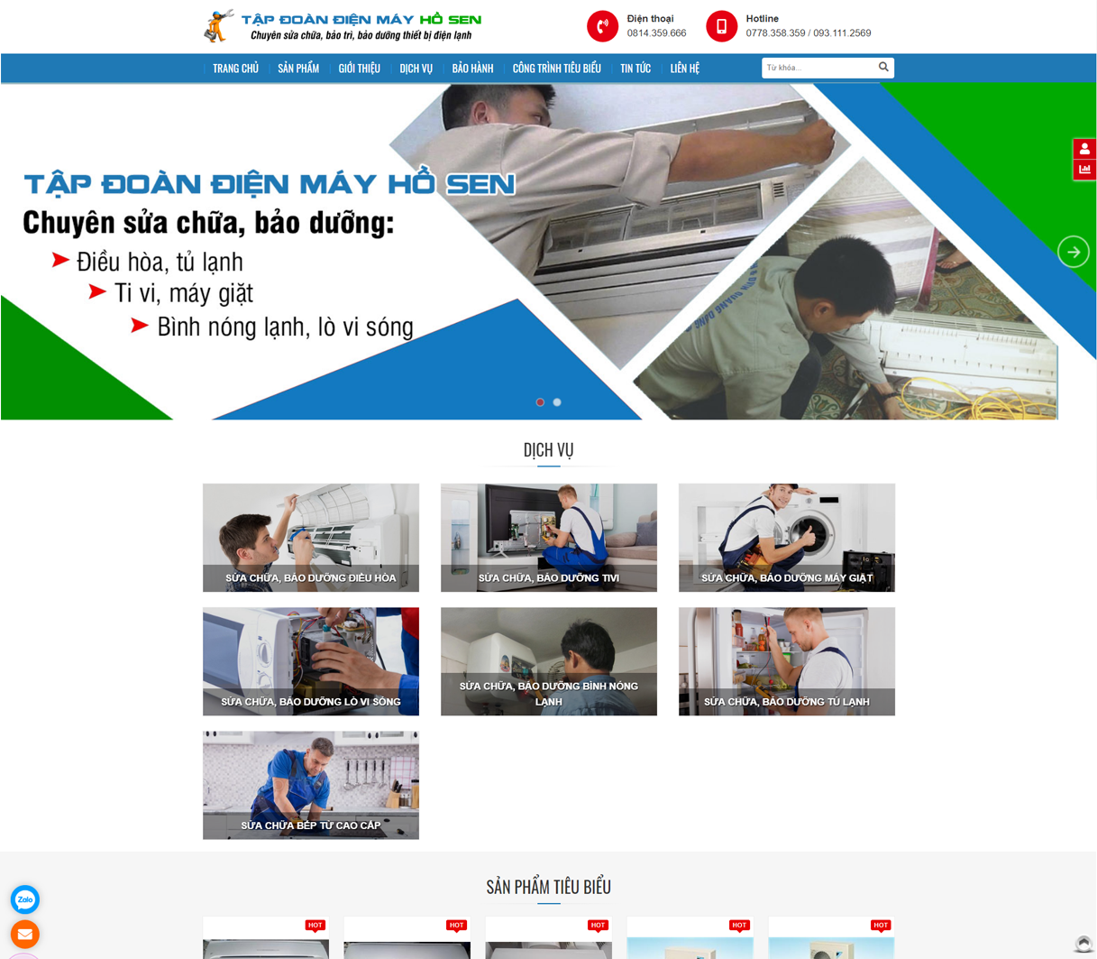 Thiết kế web Điện Máy Hồ Sen