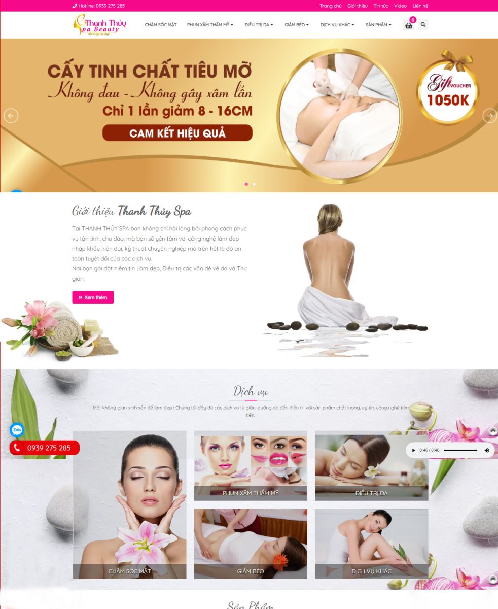 Thiết kế website Thanh Thủy Spa