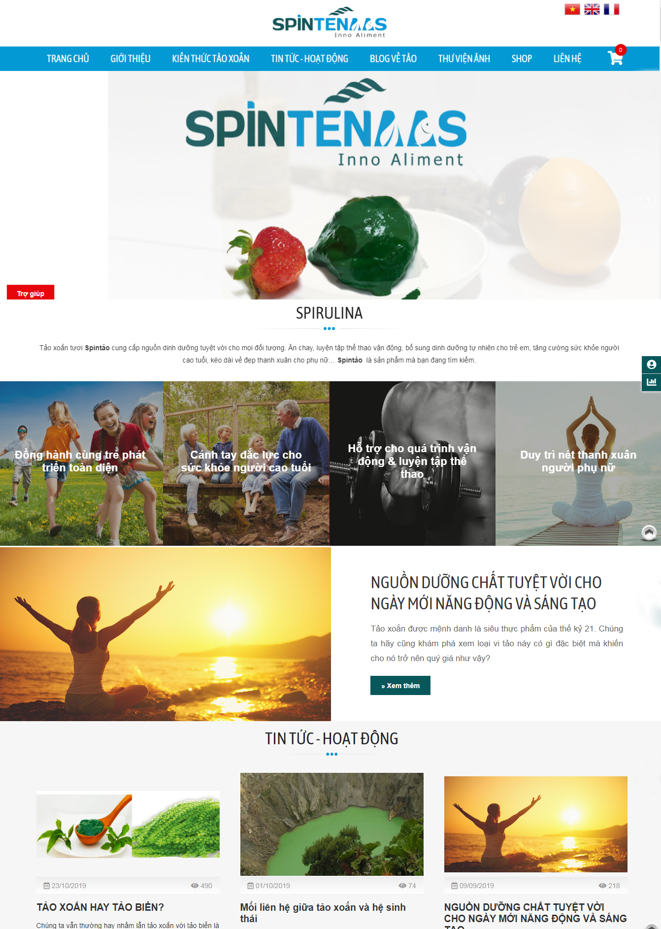 Thiết kế web Công ty Tảo Xoắn Spintenaas