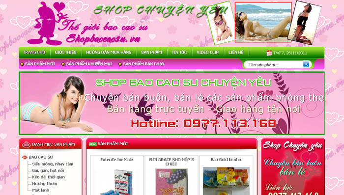 Thiết kế web Shop Bao Cao Su Chuyện Yêu