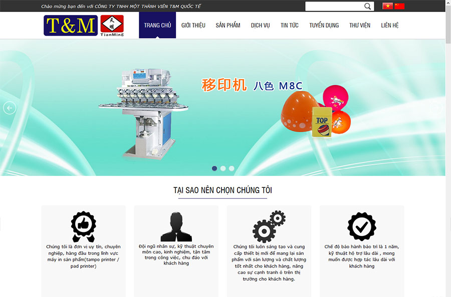 Thiết kế website Công Ty T&M Quốc Tế