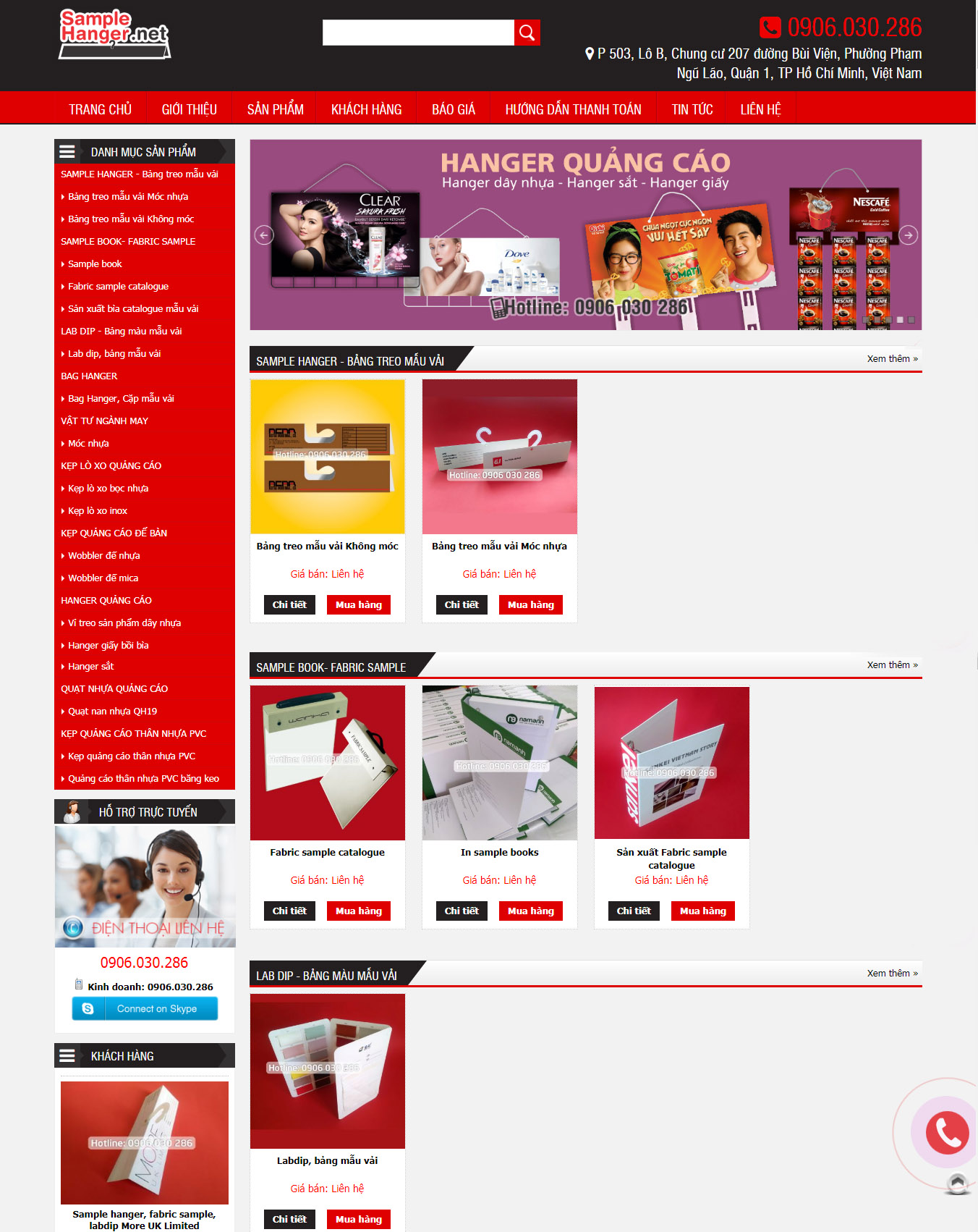 Thiết kế web Sample Hanger