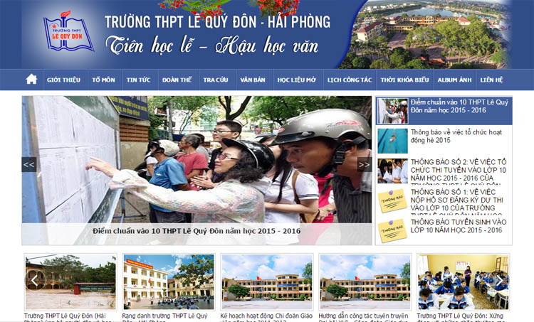 Nâng cấp và thiết kế lại website trường THPT Lê Quý Đôn Hải Phòng