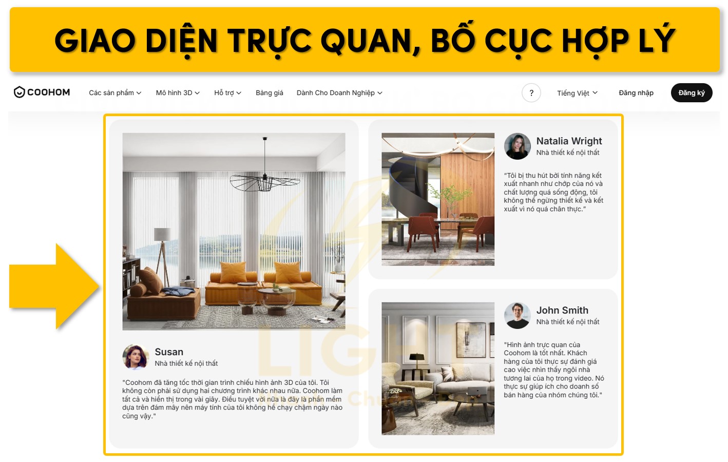 Giao diện trang trực quan, bố cục hợp lý