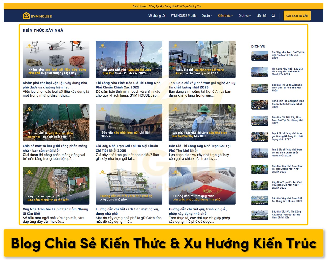 Trang blog chia sẻ kiến thức và xu hướng kiến trúc