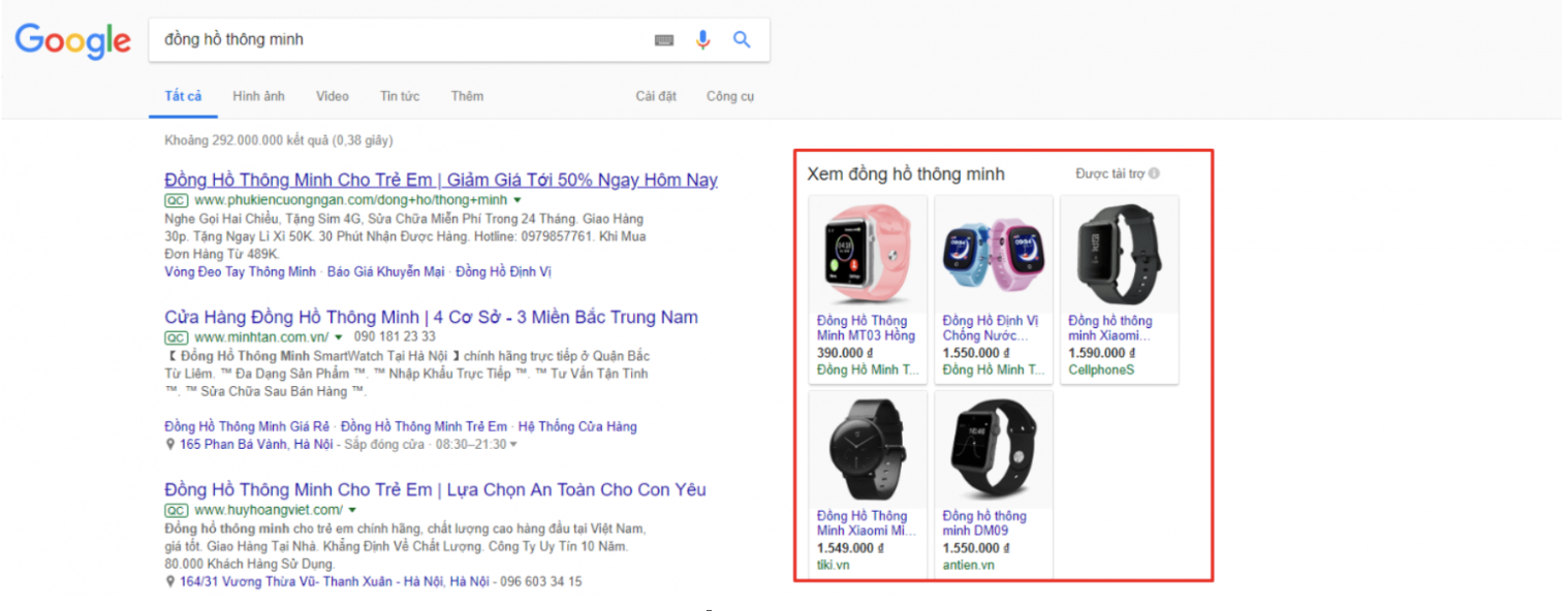 quang cao Google Shopping Ads