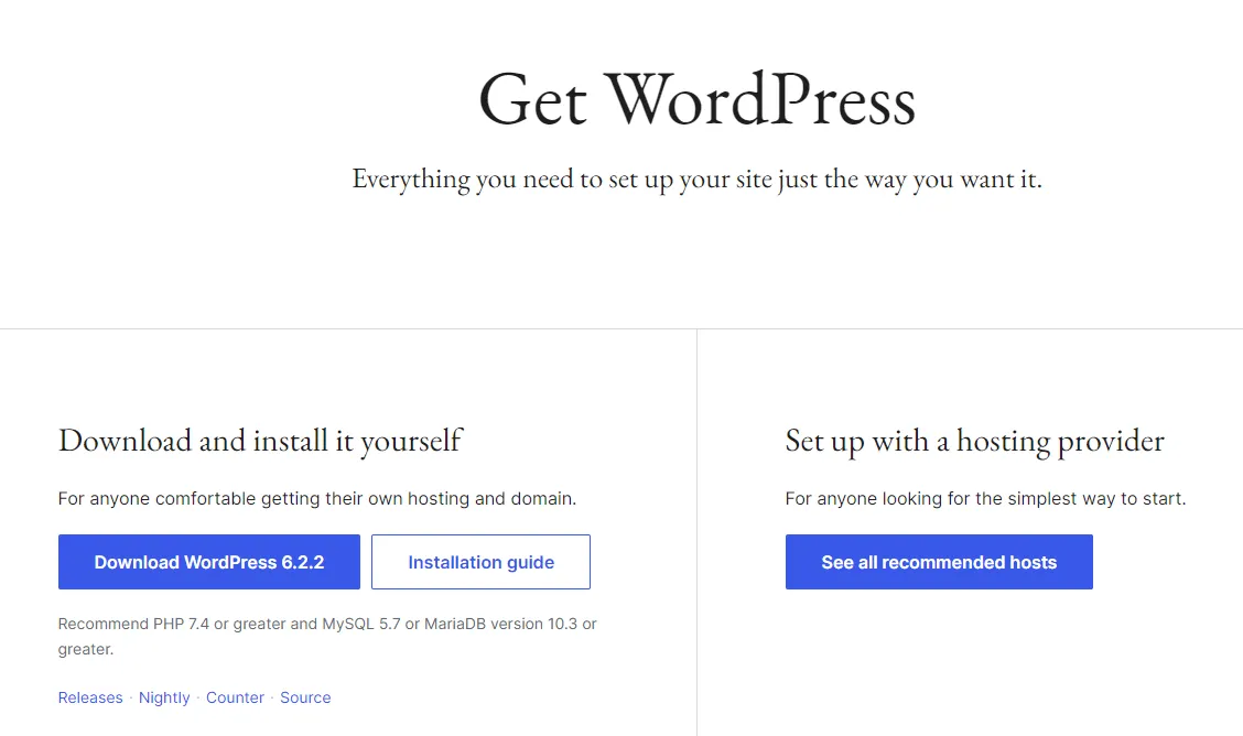 Tải và giải nén file WordPress