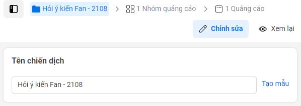 đặt tên chiến dịch quảng cáo tăng tương tác