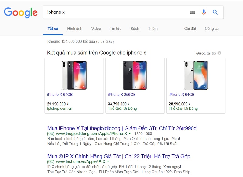 Quảng cáo sản phẩm trên Google