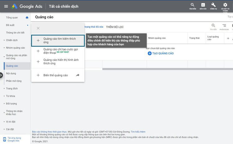 loai quang cao Google ads tim kiem thich ung