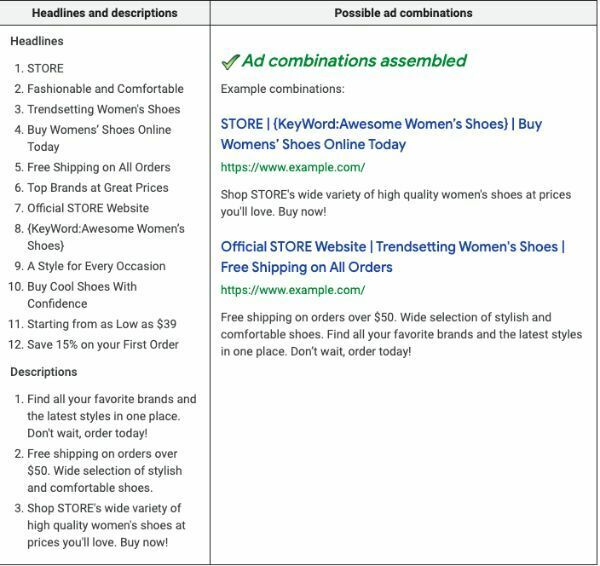 loai quang cao Google Ads Search ho tro tieu de va mieu ta tu dong