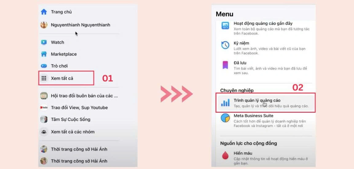 Cách vào trình quản lý quảng cáo Facebook trên máy tính