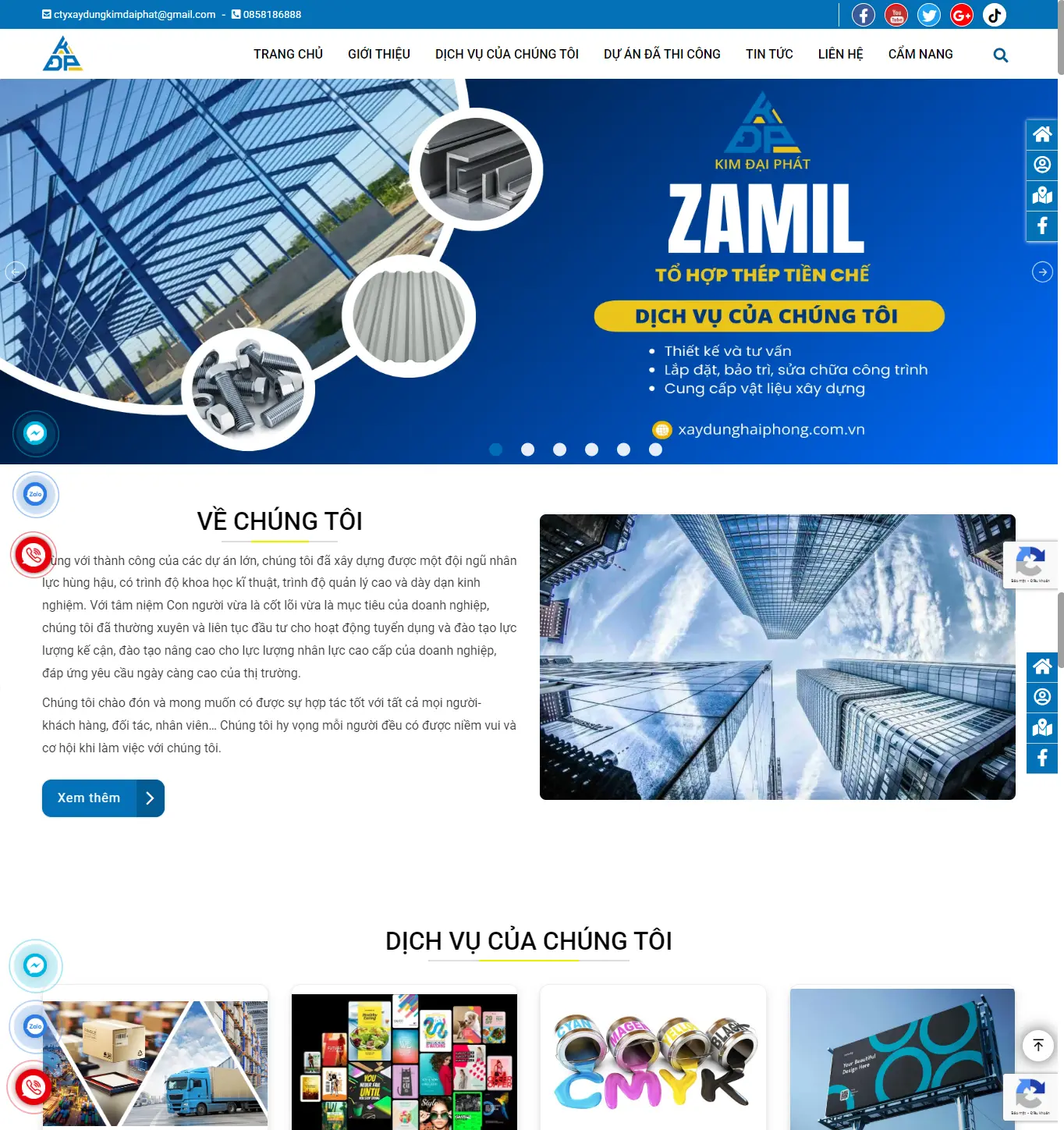 Thiết kế web Công ty Kim Đại Phát