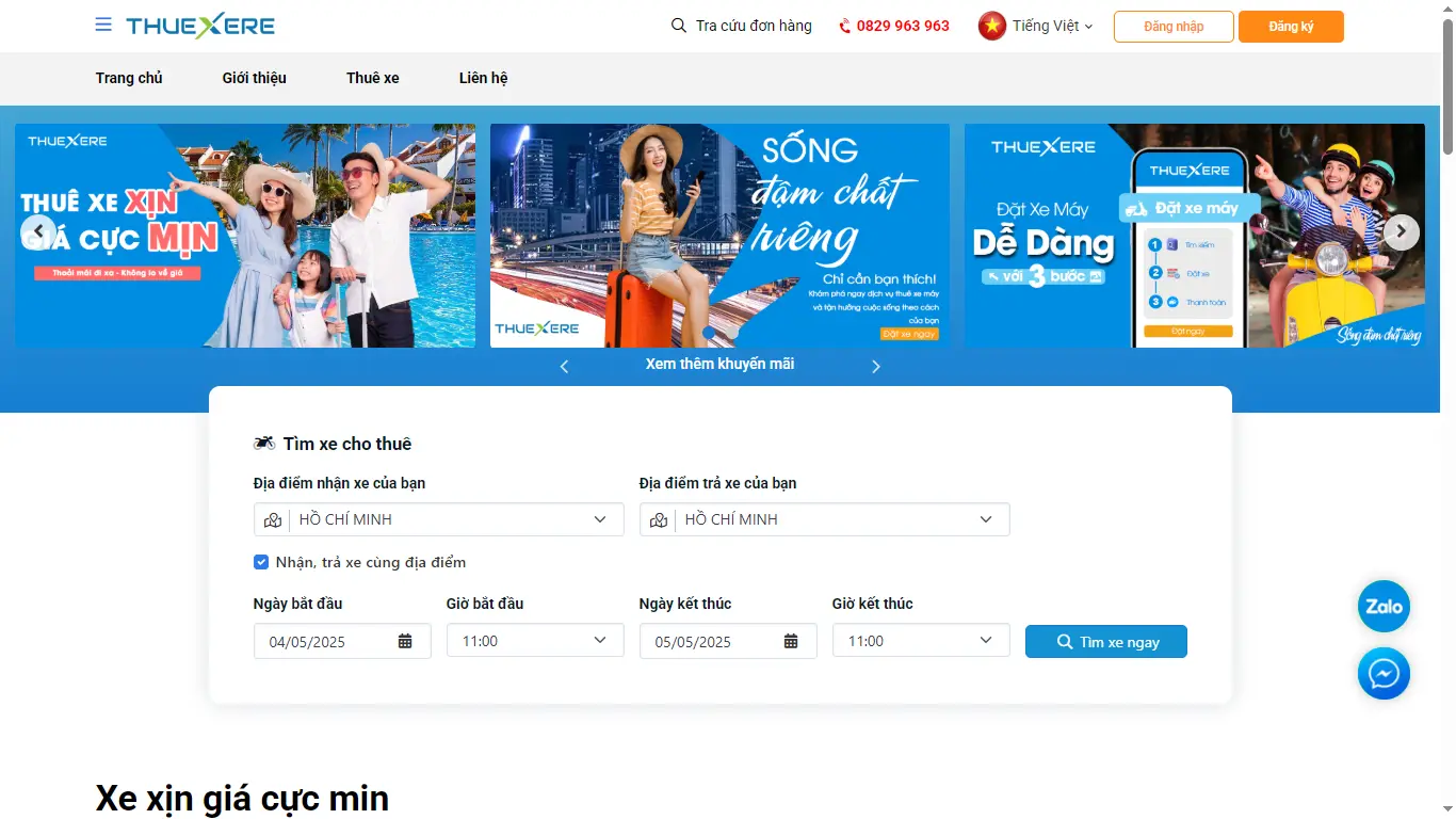 Thiết kế web Công Ty TNHH TMDV Thuexere