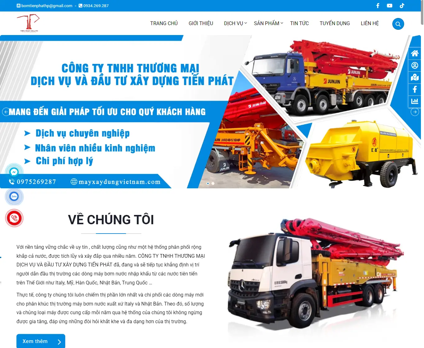 Thiết kế website Công ty Tiến Phát