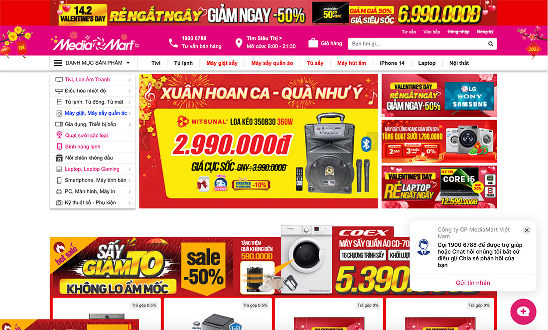 Thiết kế web điện máy