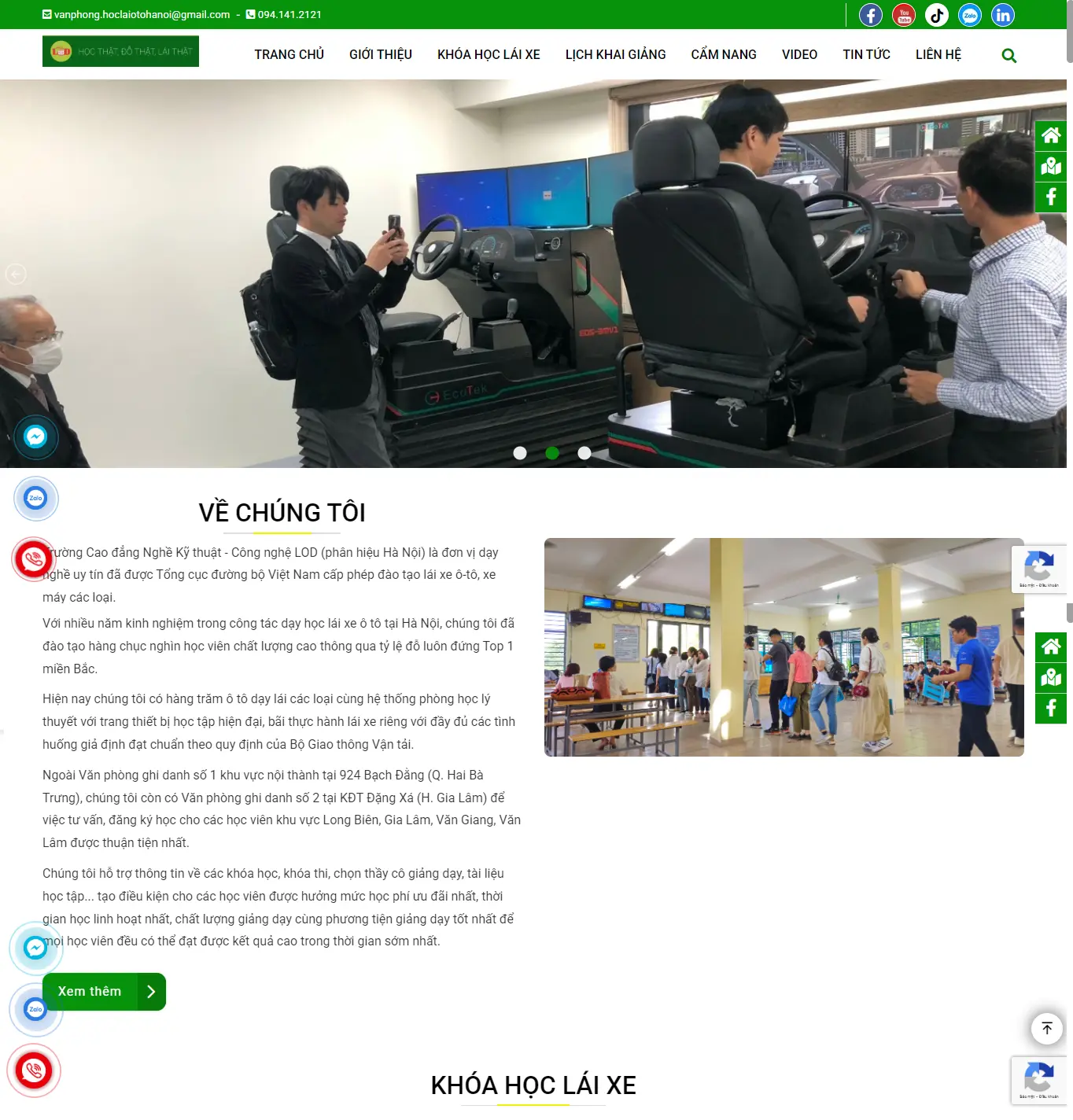 Thiết kế website Học lái ô tô Hà Nội