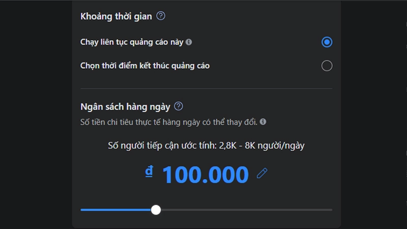 Chạy quảng cáo Facebook theo ngân sách hàng ngày Chạy quảng cáo Facebook theo ngân sách hàng ngày