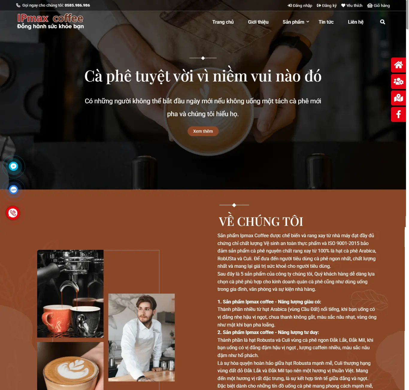 Thiết kế web Ipmax Coffee