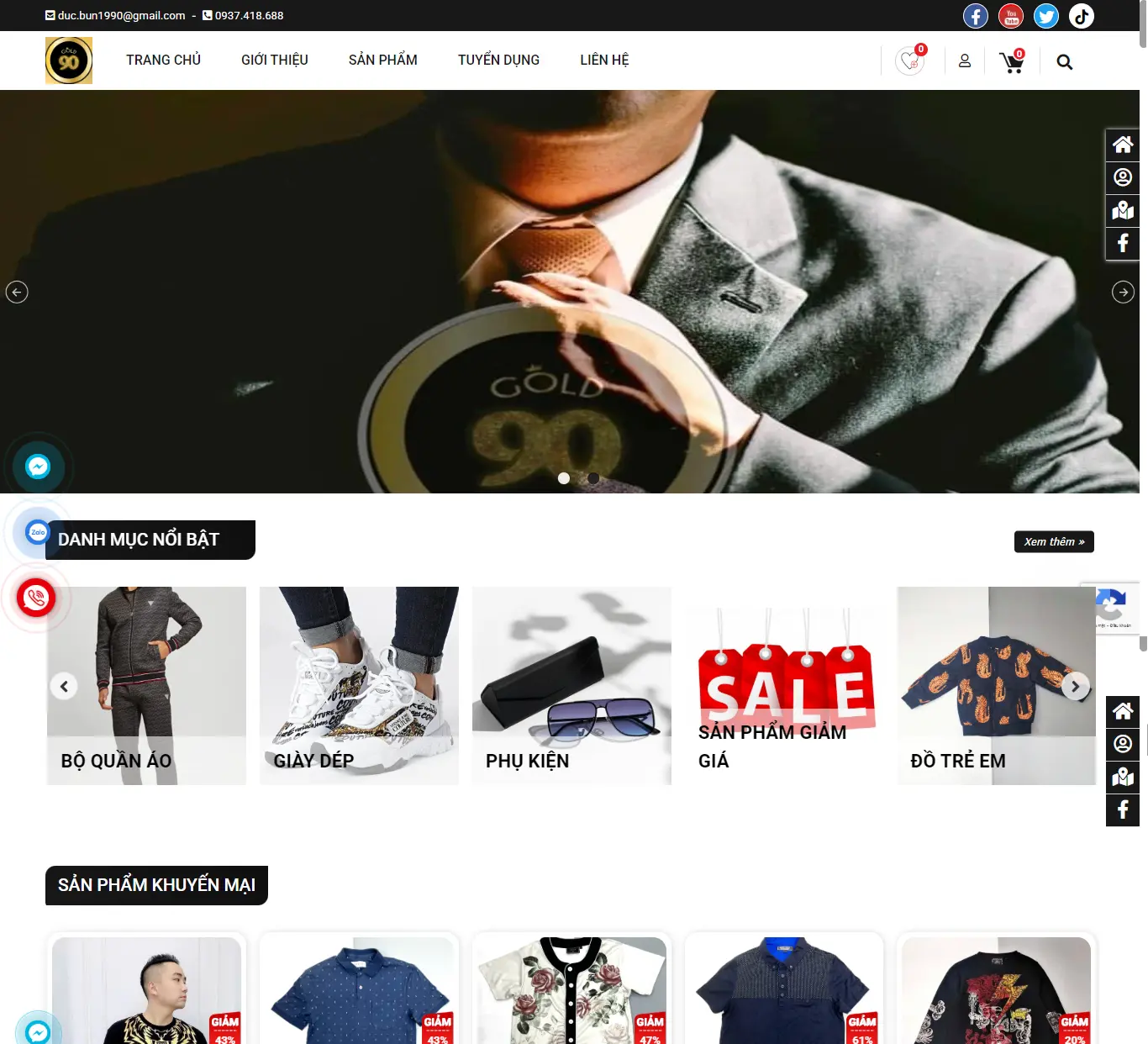 Thiết kế website Shop Gold 90