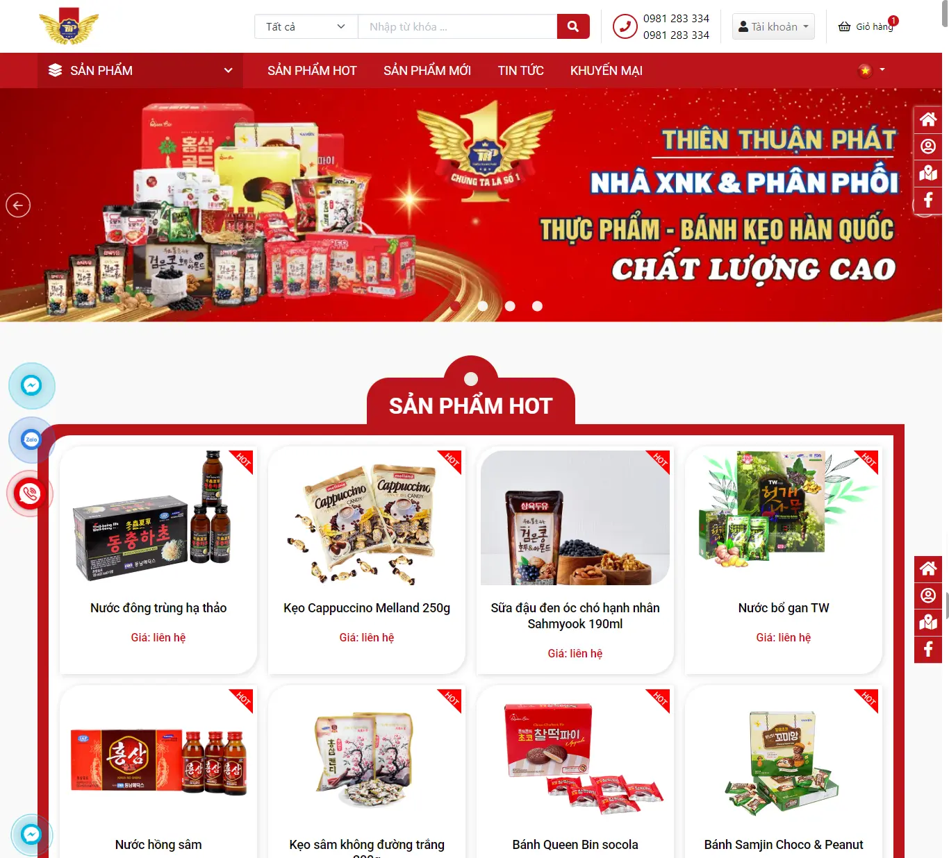 Thiết kế website Shop Thiên Thuận Phát
