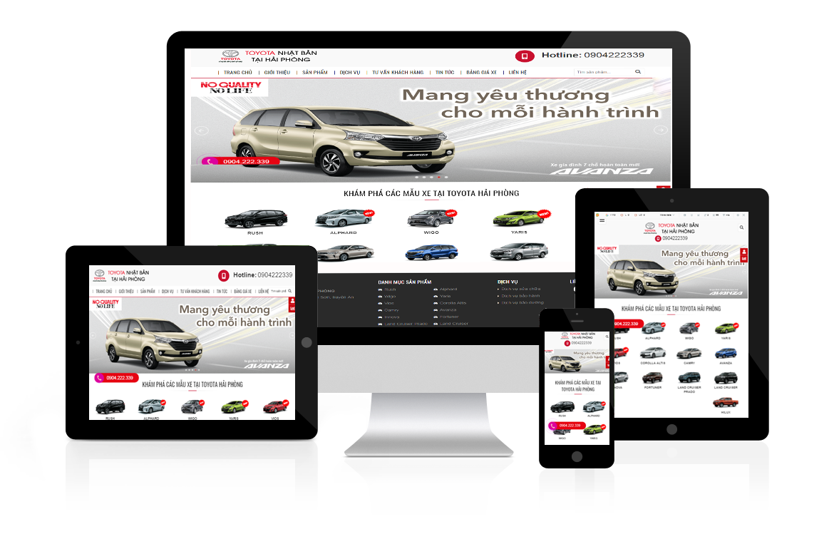 Thiết kế website Showroom Ô tô Toyota Nankai Hải Phòng