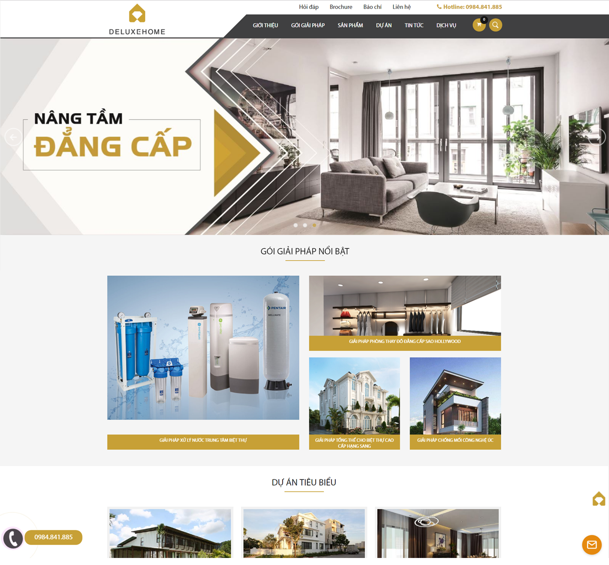 HIG thiết kế website Công ty Nhà Sang Deluxe Home
