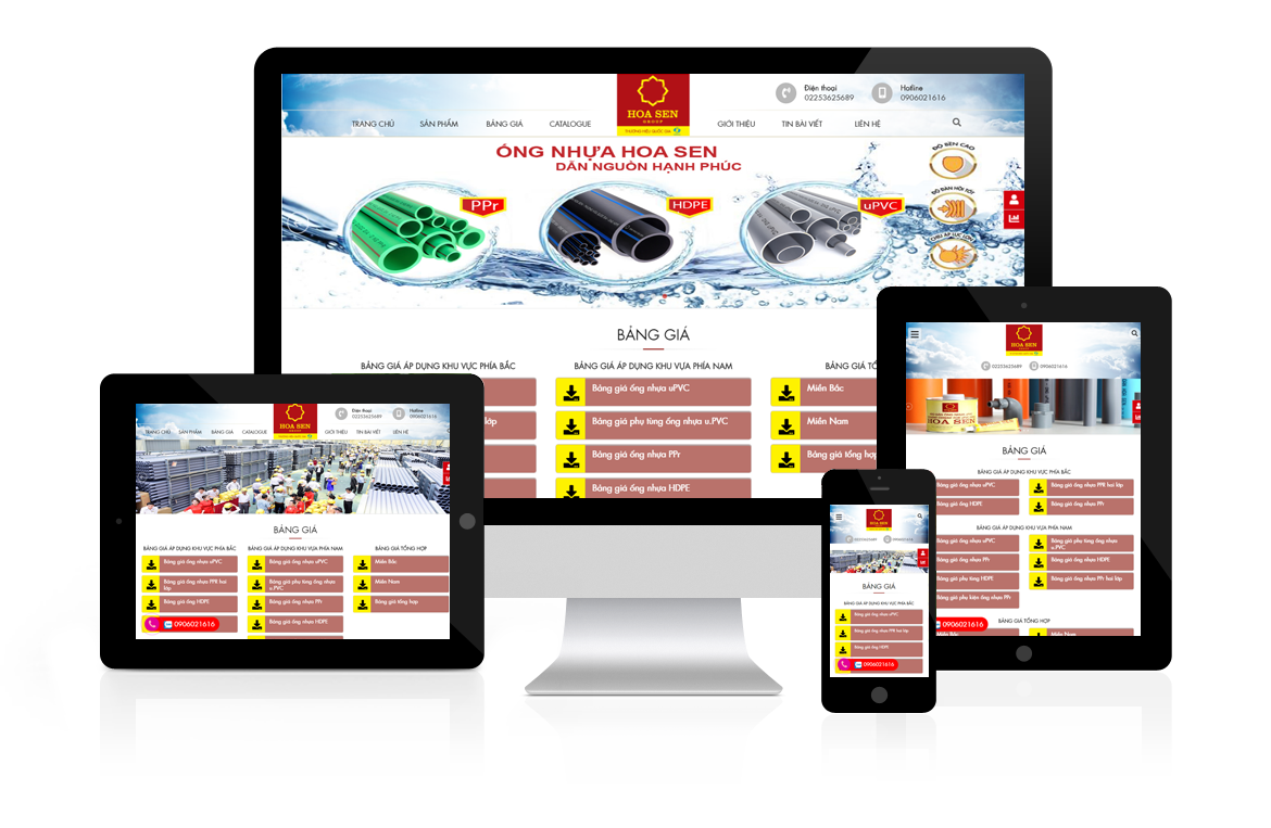 Thiết kế web Phân Phối Ống Nhựa Hoa Sen