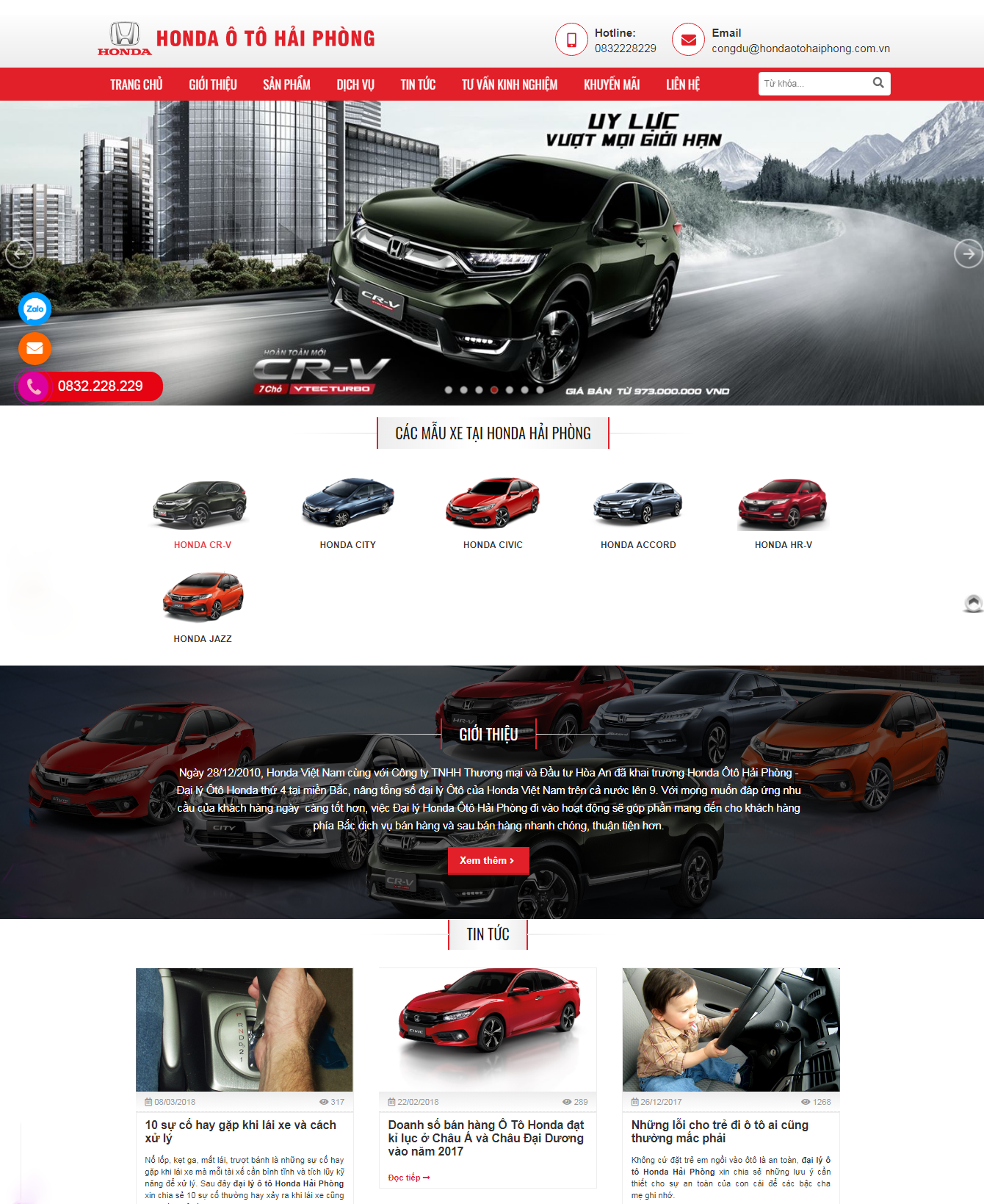  Thiết kế website Honda Ô Tô Hải Phòng