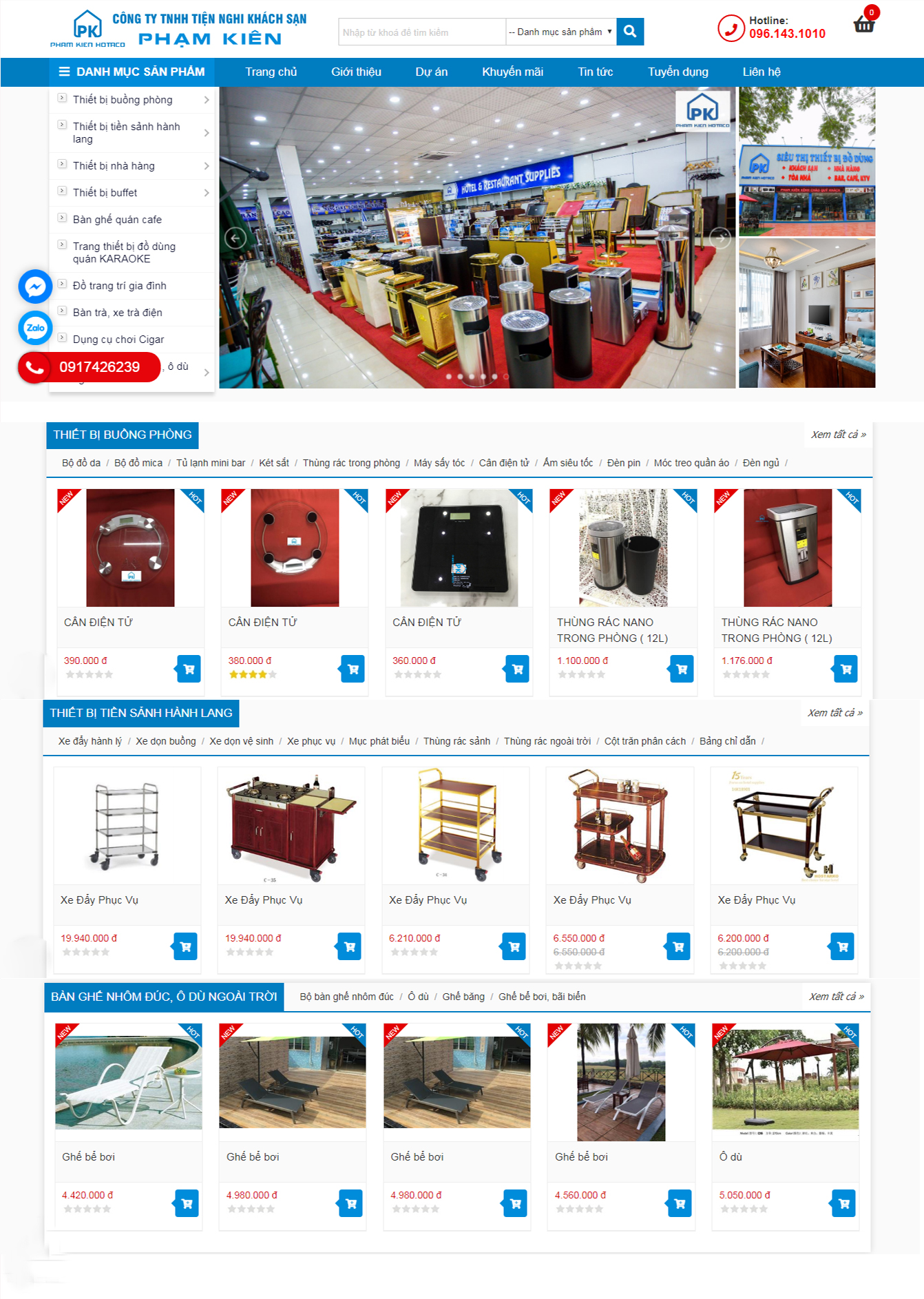 Thiết kế website Công ty Đồ Dùng Khách Sạn Phạm Kiên