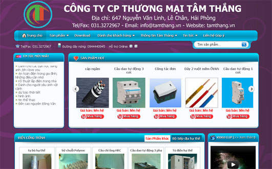 Thiết kế web Công ty Cổ phần Thương mại Tâm Thắng