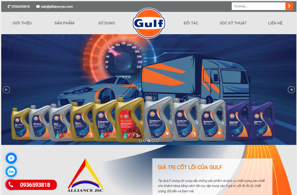 Thiết kế web Gulf Oil Việt Nam