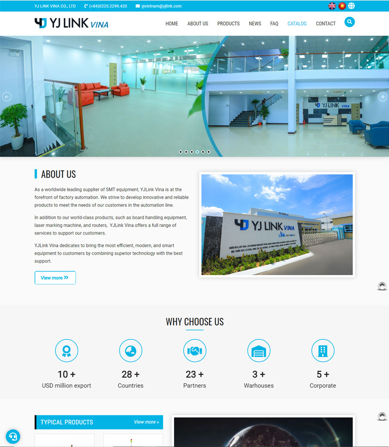 Thiết kế website Công ty YJ LINK VINA - 100% vốn Hàn Quốc
