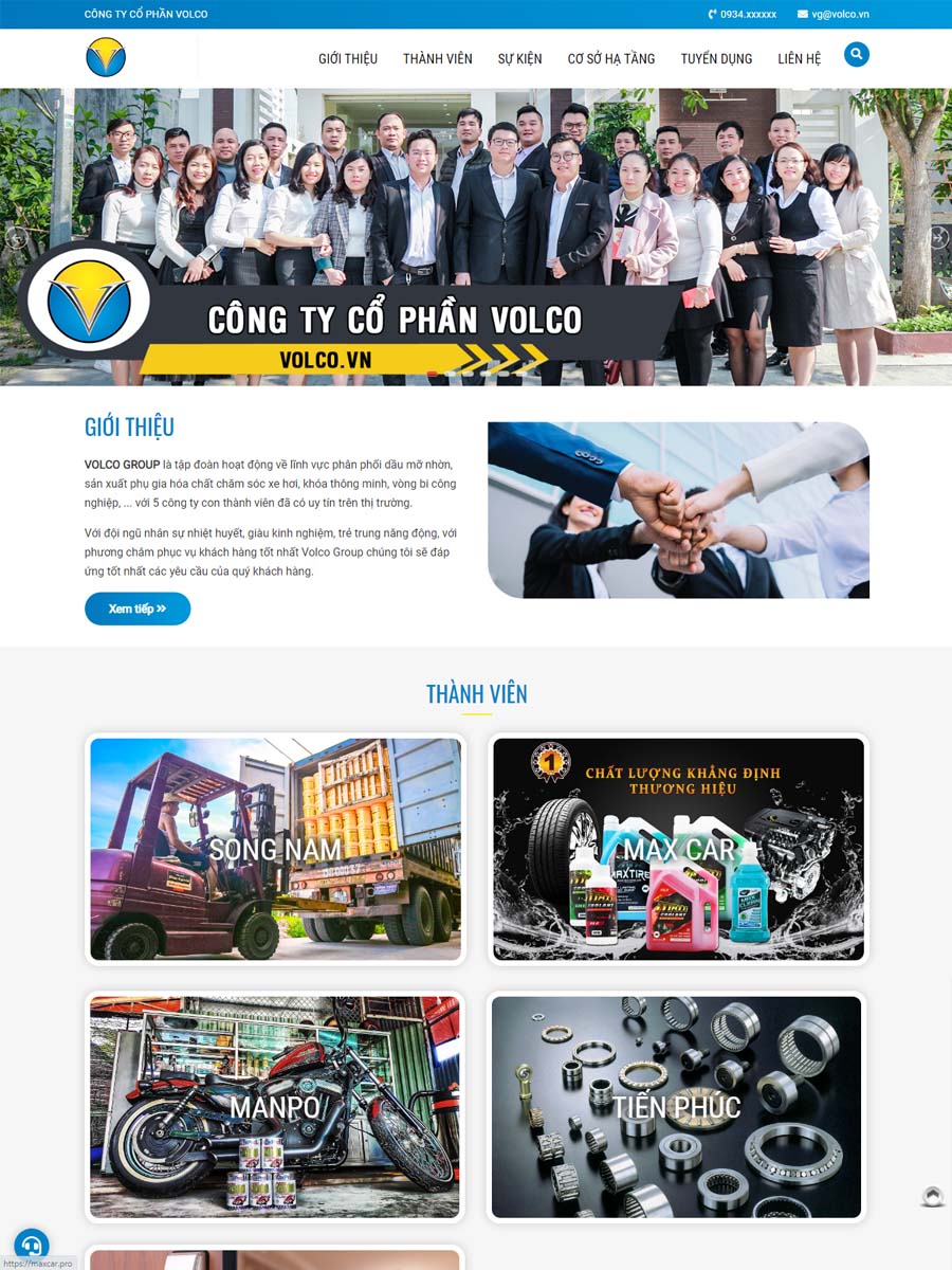 Thiết kế website Công ty Volco