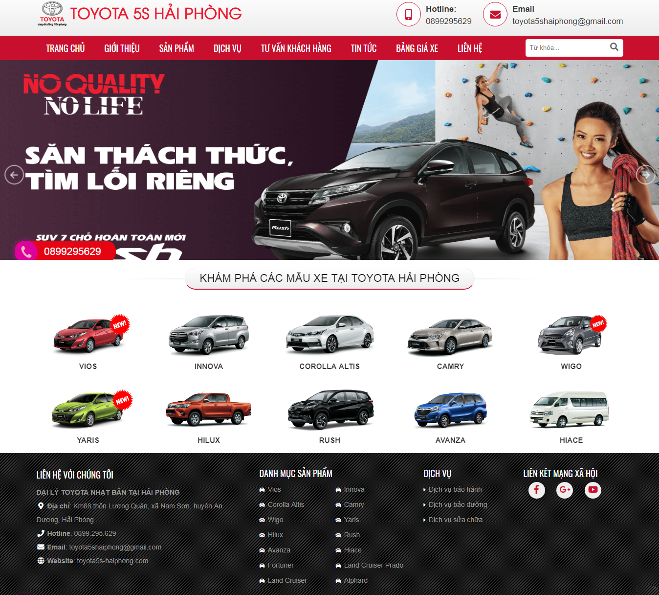 Thiết kế website Toyota 5S Hải Phòng