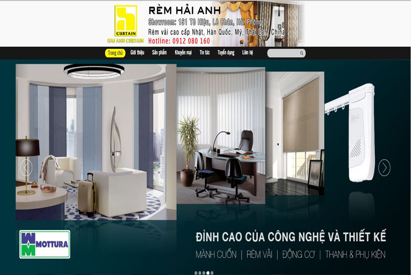 Thiết kế web Showrom Rèm Hải Anh