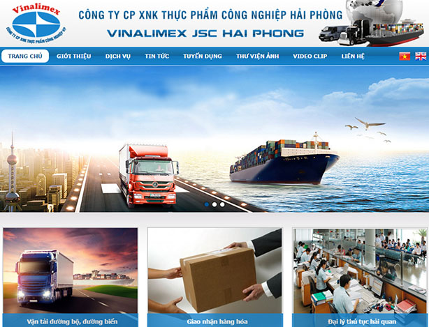 Thiết kế web Công ty CP Vinalimex Hải Phòng